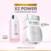 L'Oreal Paris Glycolic Bright Serum, 1% Glycolic Acid, 2% Niacinamide Serum, Visibly Minimizes Spots, Reveals Even Skin Tone, Glycolic Bright Skin, 15ml