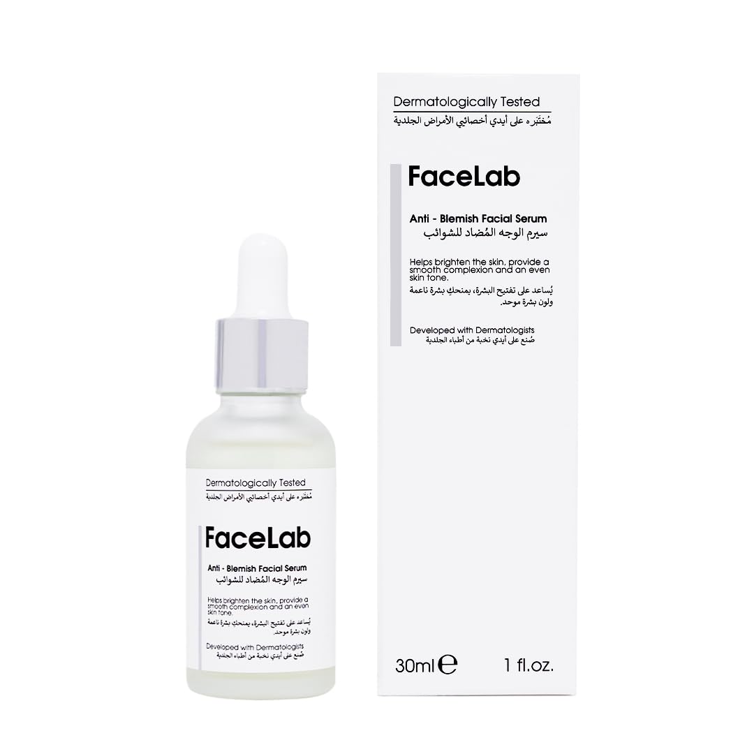 FaceLab Anti-Blemish Serum, Advanced Peptide, Niacinamide Formula, Even Skin Tone, Brighter Complexion, Moisturizes Revitalizes, for All Skin Types, 30ml