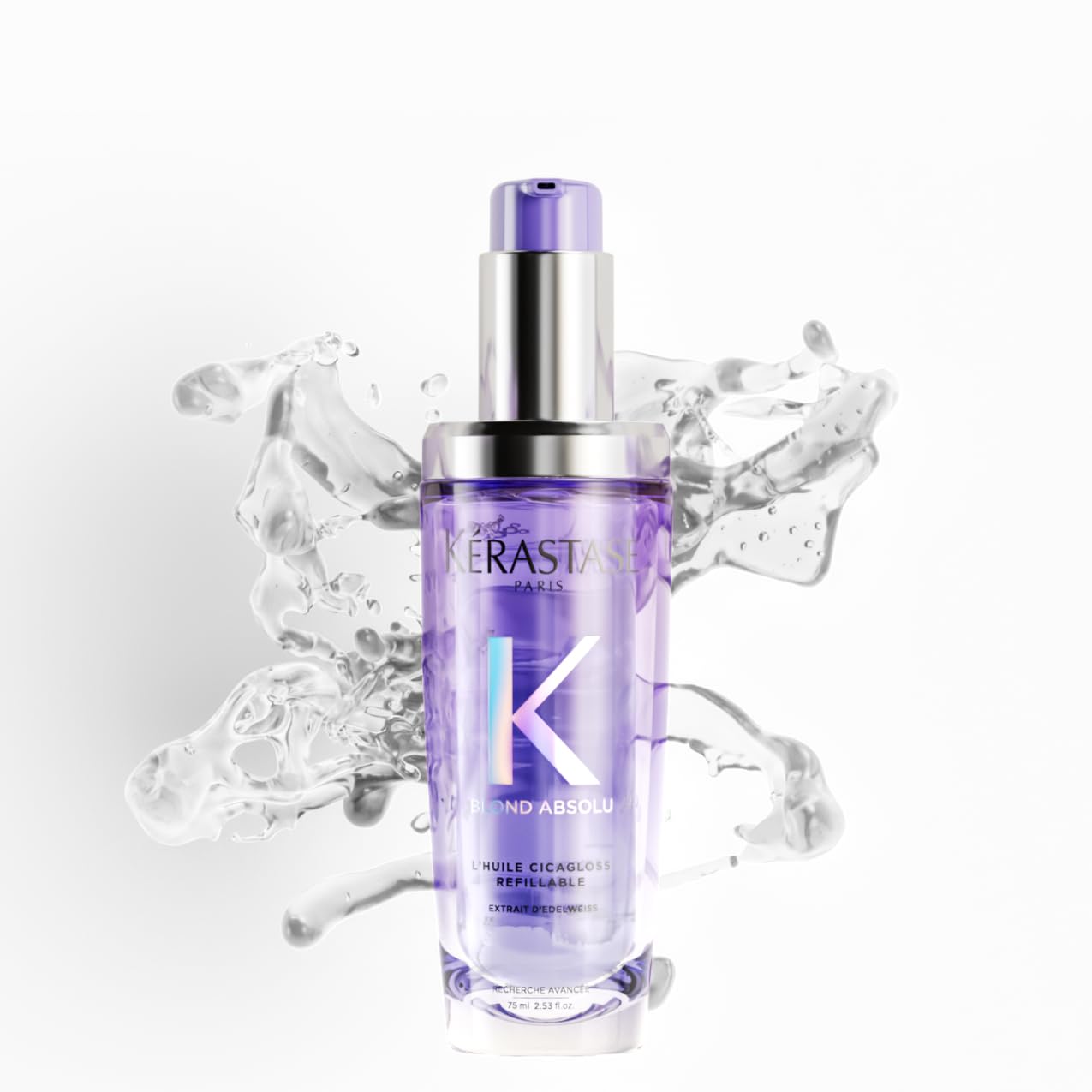 KERASTASE Kérastase Blond Absolu, Intense Blonde Strengthening Hair Oil, For Sensitised Lightened or Highlighted Hair, With Hyaluronic Acid & Edelweiss Flower, Huile Cicaextreme, Refillable Bottle 75ml