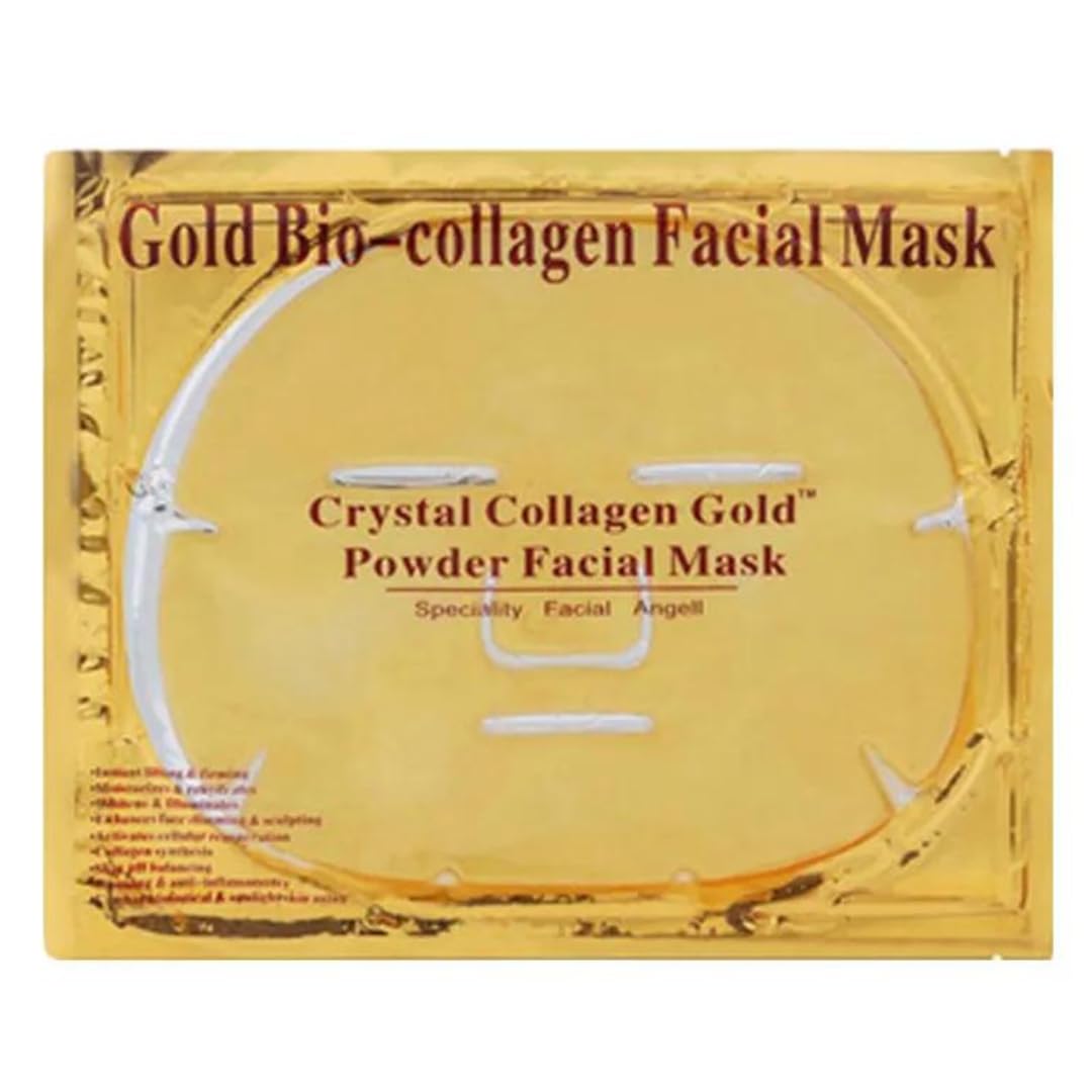 OVALA 5 x Gold Face Mask 24k Gold Crystal Gel Collagen Facial Masks, Treatment Deep Moisturizing Facial Masks For Anti Aging Puffiness Skincare Anti Wrinkle Tighten Skin