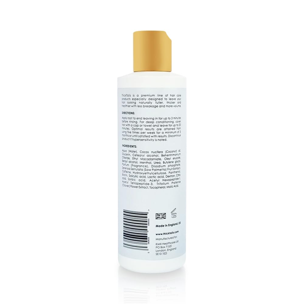 ThickTails Hair Growth Conditioner For Women - For Thinning Hair & Breakage Due to Menopause, Stress, Postpartum Recovery. Anti Hair Loss Thickening Regrowth Treatment DHT Blocker. Biotin, Caffeine