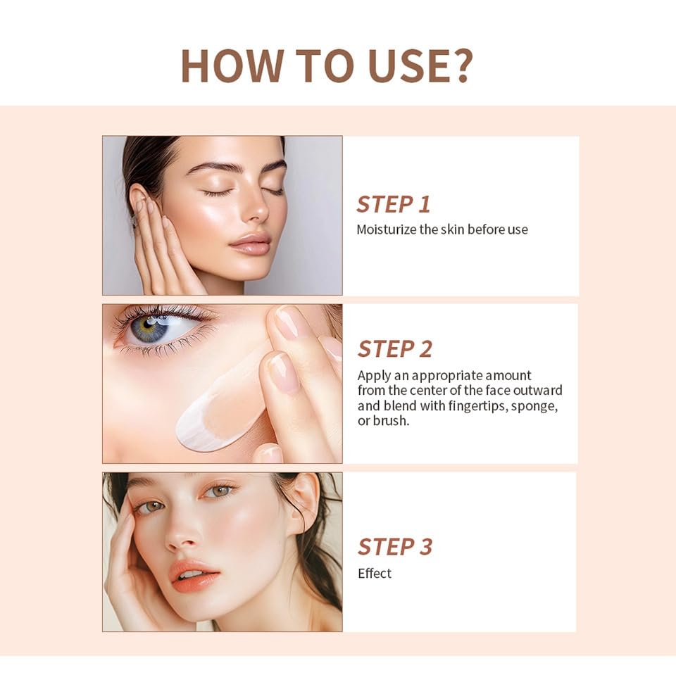 Siyinzu 4 In 1 Foundation Liquid,4 In 1 Moisturizing Full Coverage Liquid Foundation,Sunscreen Serum Spf 50 Founda/tion,Anti-Aging Face Foundations,Foundatio/n For Mature Skin,Color Changing Foundatio/n