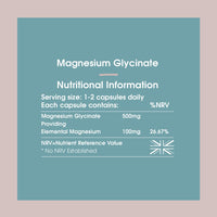 INNOPURE Magnesium Glycinate 180 Capsules - Bioavailable Magnesium Supplements - 500mg Per Capsule Providing 100mg of Elemental Magnesium Bisglycinate Powder, UK Made