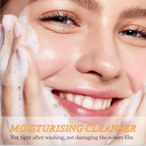 Trendyfave Rice Facial Cleanser, Rice Face Wash With Vitamin E, Moisturizing Cleanser For Dry Skin, Korean Skincare Deep Pore Cleansing, Exfoliating Scrub Cleanser