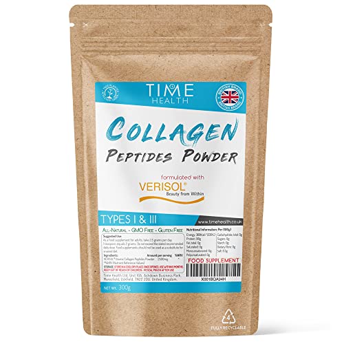 Collagen Peptides Powder - Grass Fed - Bovine - Types I & III - Clinically Studied Brand VERISOL® (300g Powder Pouch)