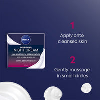 NIVEA Rich Regenerating Face Night Cream (50ml, Pack of 3), Almond Oil Moisturiser for Sensitive & Dry Skin, Perfect for Night time Skin Care Routines