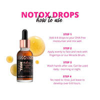 Skinny Tan Notox Moisturising Face Tanning Drops - Gradual Fake Tan Face Serum with Vegan Collagen, Cruelty-Free, Paraben Free & Vegan Skincare - Dark Self Tan, 30ml