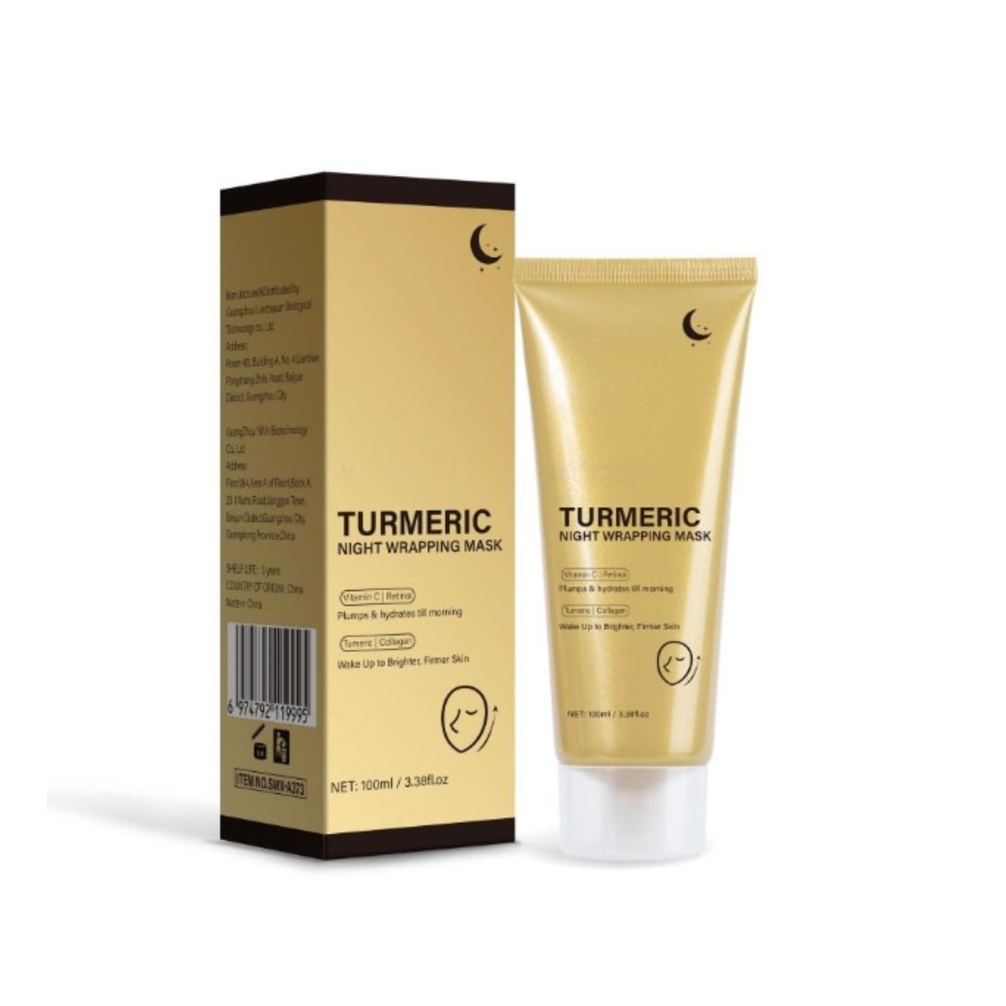 Turmeric Overnight Sleeping Mask 100ml - Brightening & Hydrating Night Treatment for Glowing, Radiant Skin
