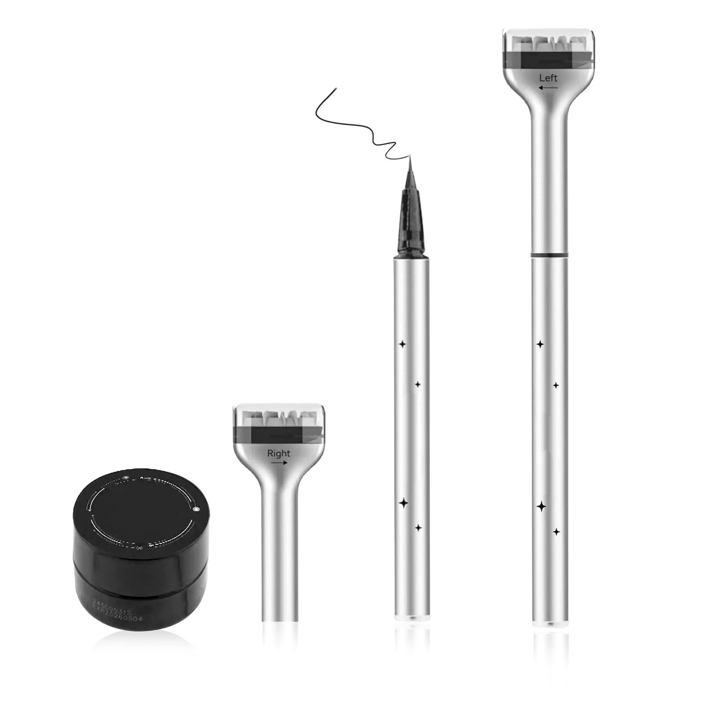 Lower Lash Stamp, 2 in 1 Bottom Lashes Stamp, Eyeliner Pen Lower Lash Stamp Set for Girls Women Quick Eye Makeup for Beginner Waterproof Sweat Proof Long Lasting (Black)