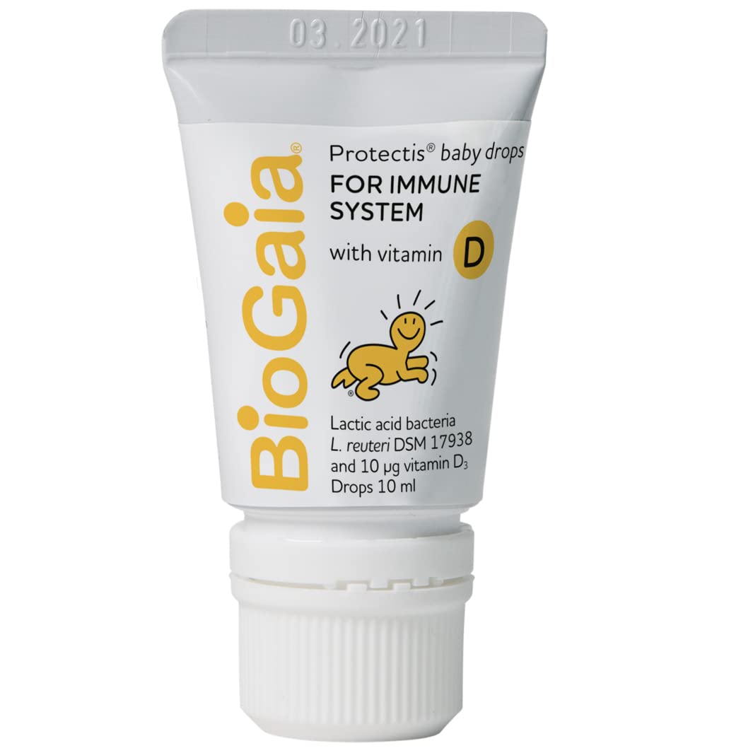 BIOGAIA Protectis Probiotic Drops with Vitamin D3 10ml Suitable for Newborn Babies,Balance Baby’s Gut Flora and Support Immune System. Contains BioGaia Patented L Reuteri DSM 17938.