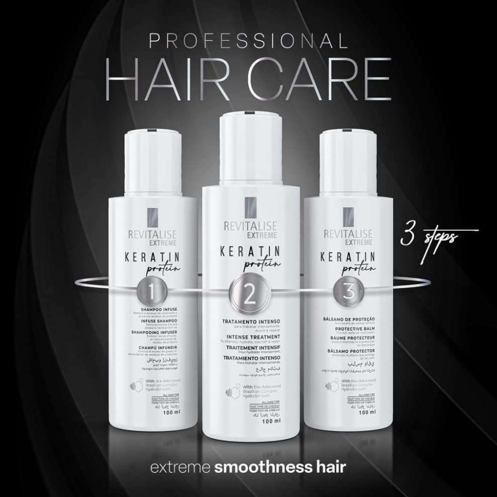 Revitalise Extreme Kit 3 Steps Keratin Protein Shampoo Treatment 100ML Professional Hair Protection Balm Hair Care
