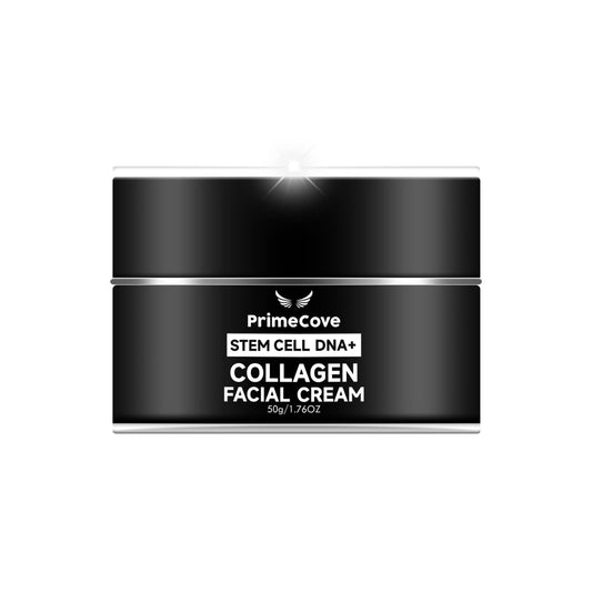 PrimeCove - Stem Cell DNA+ Collagen Facial Cream (50g) | Hydrate, Combat Aging & Soothe | Powerful Ingredients - Grape Fruit Cell Extract, Hydrolyzed Collagen & More