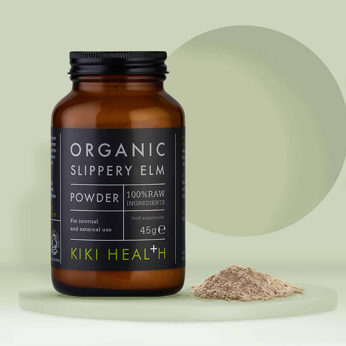 KIKI HEALTH KIKI Health Organic Slippery Elm Powder 45g - Suitable for Vegans & Vegetarians - No Sweeteners, Colours or Artificial Flavouring - Slippery Elm Supports The Digestive System
