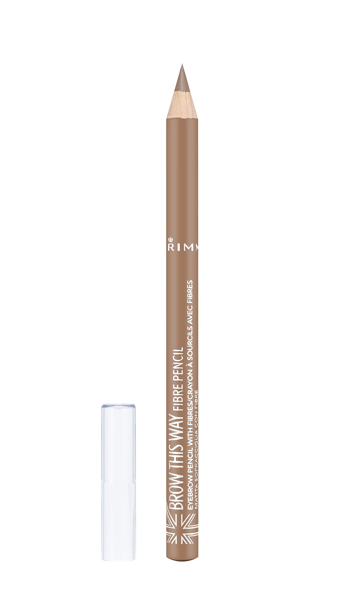 Rimmel London Brow This Way Fibre Pencil, Softly Defines and Thickens Eyebrows, Light, 1.1 g