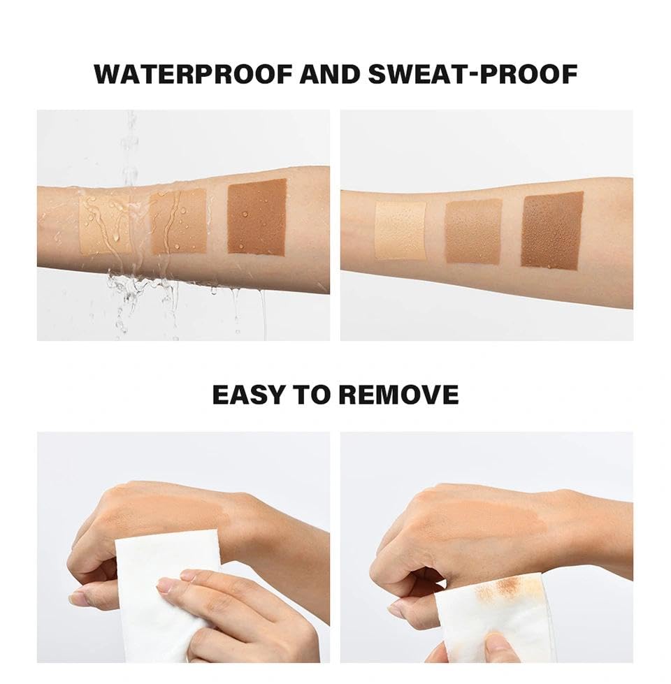 OunTechGlory Leg Makeup Concealer - Full Coverage, Waterproof with No Transfer Formula. Covers Varicose Veins, Scars, Tattoos. Ideal for Mature Skin. Easy Application