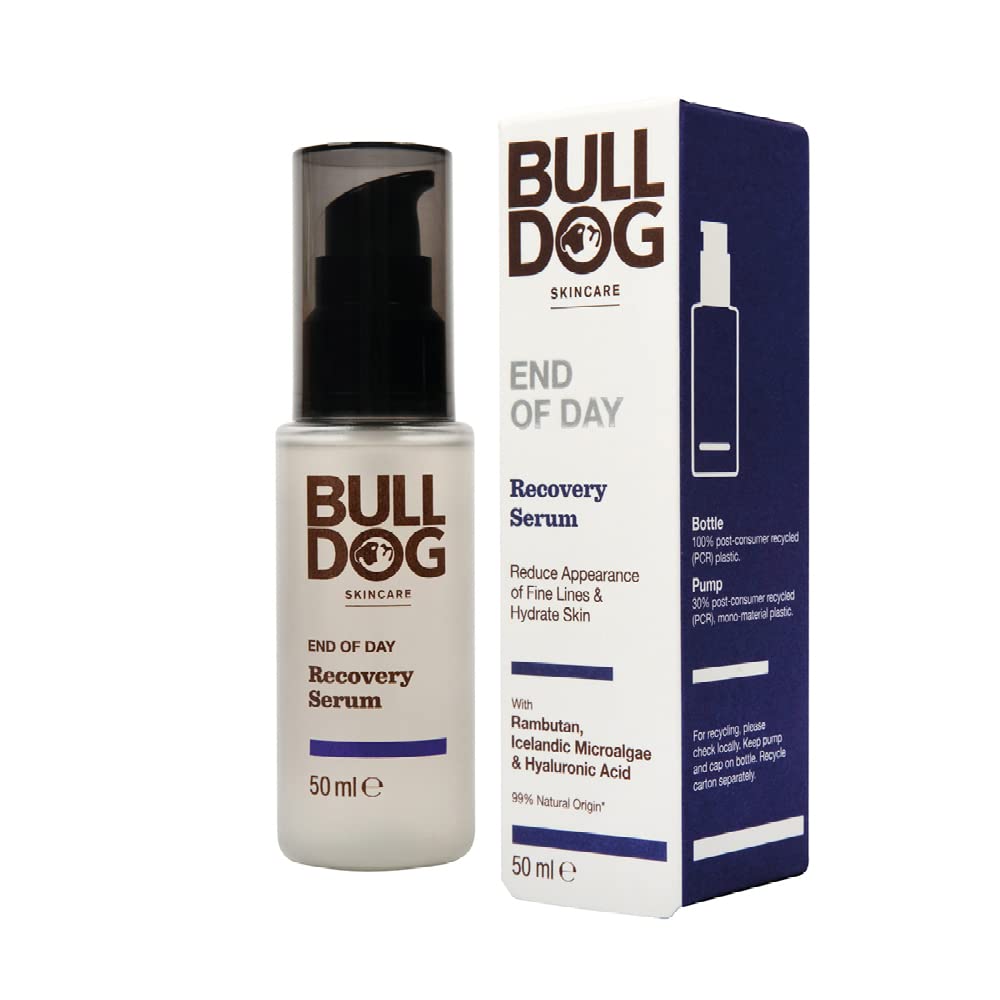 BULLDOG SKINCARE - End Of Day Recovery Serum for Men | Reduce fine lines & Hydrate | 60 ml