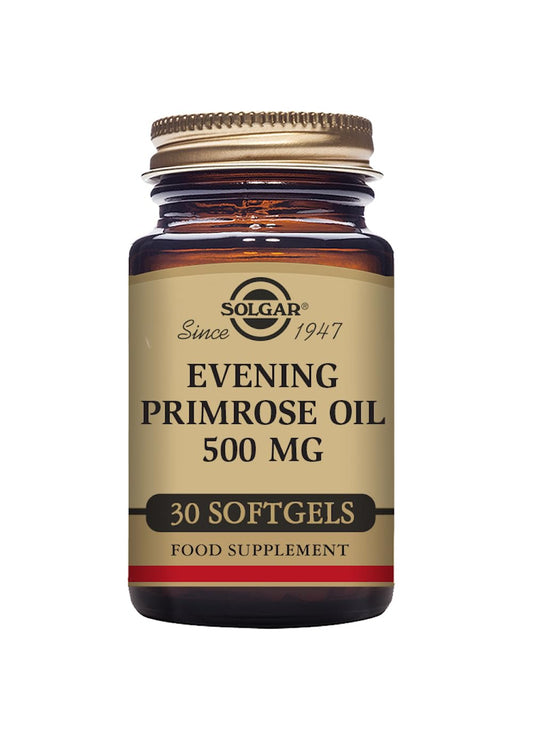 SOLGAR Solgar Evening Primrose Oil 500 mg Softgels - Pack of 30 - With Omega-6 and GLA - Easy to Swallow - Gluten Free