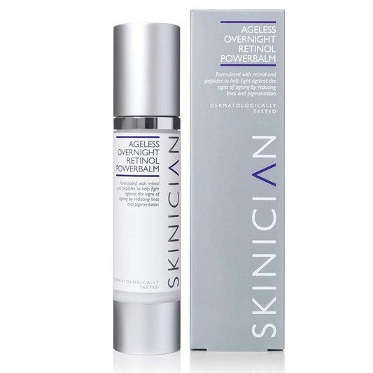 SKINICIAN Ageless Overnight Retinol Powerbalm - Anti-Ageing Retinoid Face Serum - Peptide Moisturiser to Reduce Fine Lines & Skin Pigmentation - Evening Skincare - Vegan & Cruelty Free (50ml)