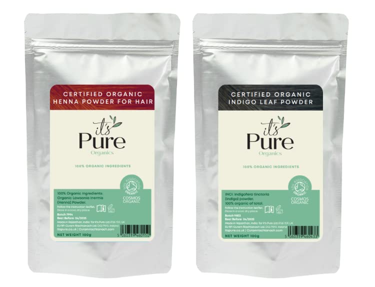 It's Pure Natural Hair Dye - Organic Henna & Indigo Hair Colour 200g