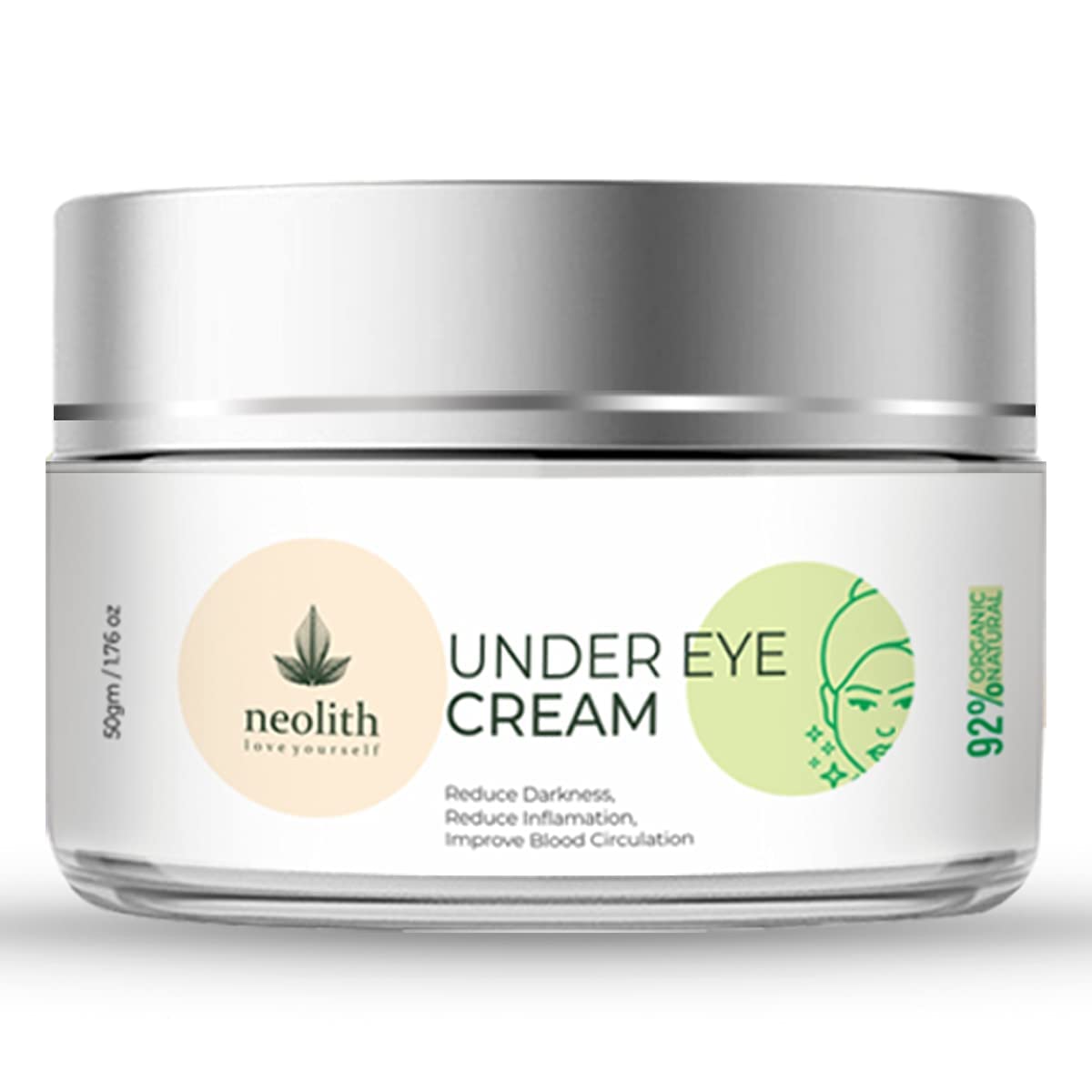 Neolith Under Eye Cream for Dark Circle, Anti Fatigue, Reduces Puffiness, Reduce Wrinkles and Fine lines, with Aloe vera & Kokum Butter | Eco certified Organic & Natural ingredients