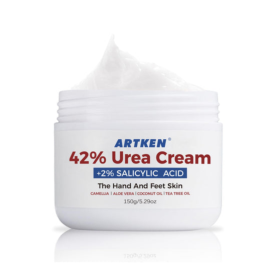 Tongyend Urea Foot Cream 42% for Cracked Heels, Dry Skin and Calluses, Deep Moisturizing Foot Care Lotion, Heel Balm, Softens and Nourishes Feet, Knees and Hands, Maximum Strength Urea Cream for Men Women-150g