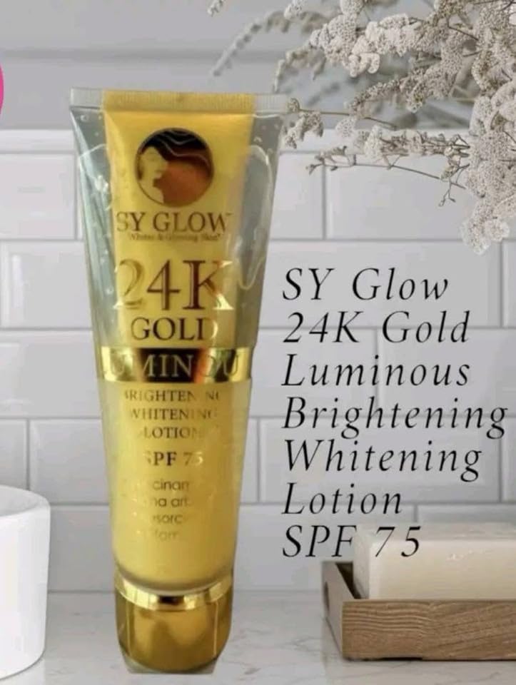 RKS BEAUTY PRODUCTS 24K Gold Luminous Brightening Whitening Lotion with SPF 75, 250 ml, with Niacinamide and Vitamin E