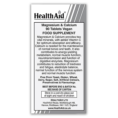 HealthAid Magnesium & Calcium - 90 Tablets