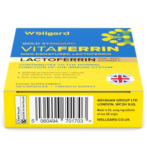 Wellgard Vitaferrin – Triple Action Immune Supplement with Lactoferrin, Zinc & Vitamin C, Immunity Supplement, 30 Capsules