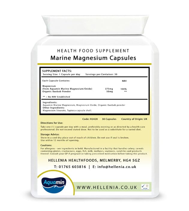 Hellenia Marine Magnesium 100% NRV - 30 Capsules