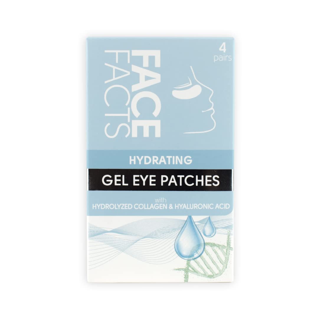 Face Facts Hydrating Under-Eye Gel Patches | Hyaluronic + Collagen | Smooths + Plumps | 4 pairs