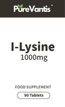PureVantis L-Lysine 1000mg – 90 Tablets | Essential Amino Acid for Immune & Collagen Support, UK Made