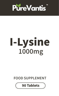 PureVantis L-Lysine 1000mg – 90 Tablets | Essential Amino Acid for Immune & Collagen Support, UK Made