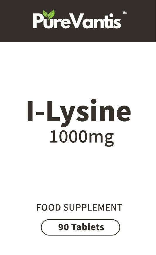 PureVantis L-Lysine 1000mg – 90 Tablets | Essential Amino Acid for Immune & Collagen Support, UK Made