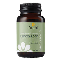 Fushi Organic Burdock Root (Arctium) Capsules, 60 Caps | Fresh-Ground Whole Food | Indigenously Sourced, Ethical, Vegan, Made in The UK