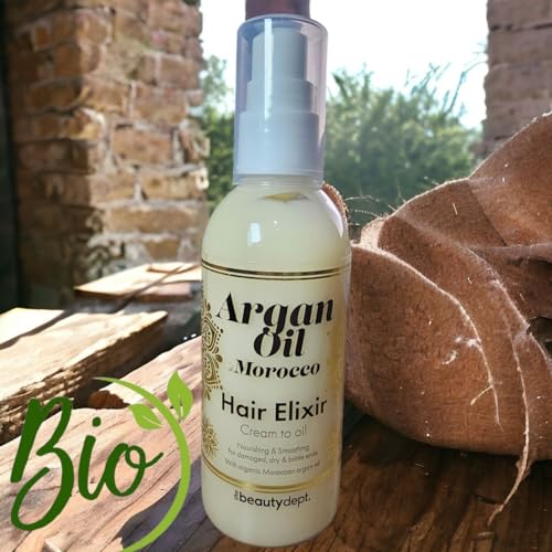Hair Elixir with Organic Moroccan Argan Oil Nourishes Softens and Repairs Damaged Hair 100 ml