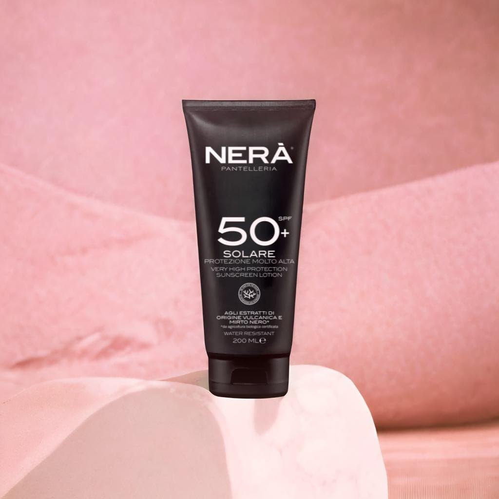 Nera Pantelleria NERA Pantelleria Water Resistant SPF50+ Very High Protection Sunscreen Lotion 200ML - Nourishing Face Sun Cream with UVA/UVB Filters, Prevents Dehydration & Skin Aging For Men and Women