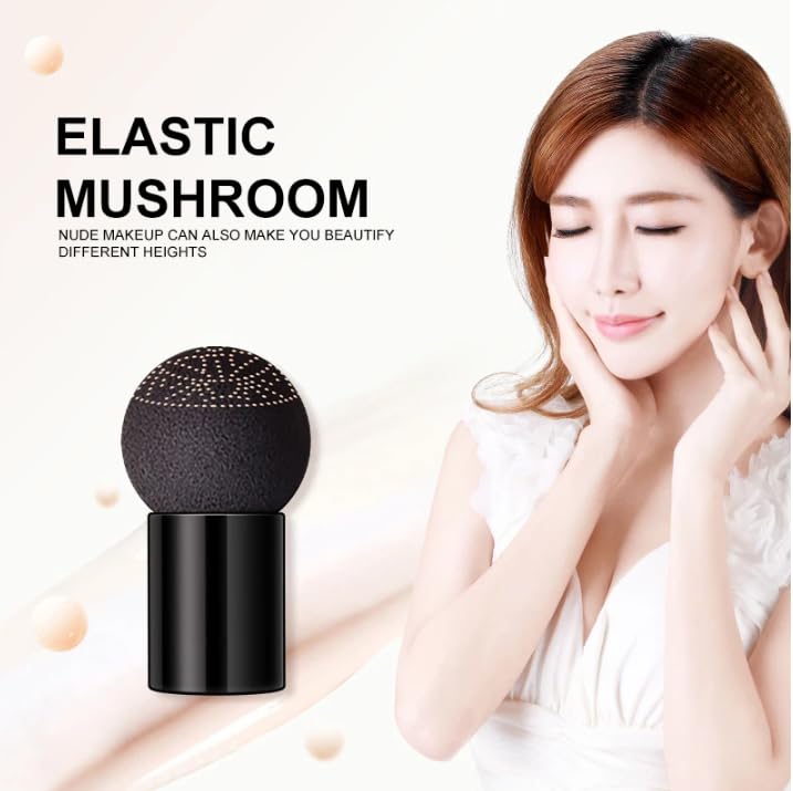 Generic Mushroom Head Air Cushion CC Cream, Natural – Full Coverage Foundation & Moisturizing Concealer, Long-Lasting BB Cream Makeup Base with Mushroom Sponge Applicator