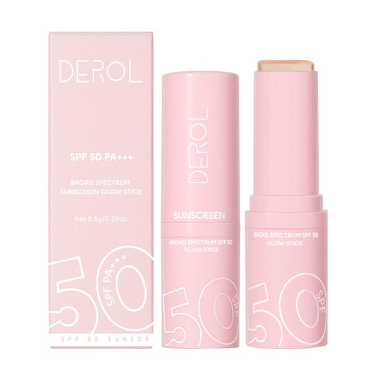 Watermelon Sunscreen Stick SPF 50+, Clear Travel Size Sunscreen SPF50+, Sun Cream SPF50+ with Hydrating Hyaluronic Acid & Niacinamide for a Dewy Glow