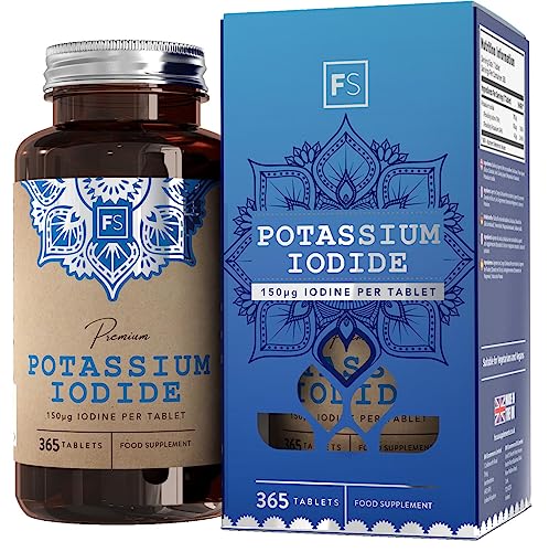 Focus FS Potassium Iodide | 365 Potassium Supplements High Strength Tablets - 150mcg of Potassium Iodide per Serving | Potassium Iodine Tablets | Non-GMO, Gluten & Allergen Free | Manufactured in The UK
