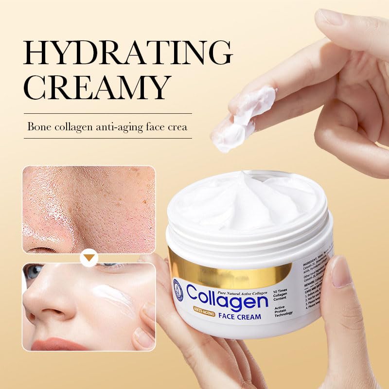 ZQUKAMZ Collagen Anti-Wrinkle Night Cream for Face with Collagen and Sea Minerals-Anti Aging, Nourishing and Moisturizer Face Cream Day Care Cream 100g