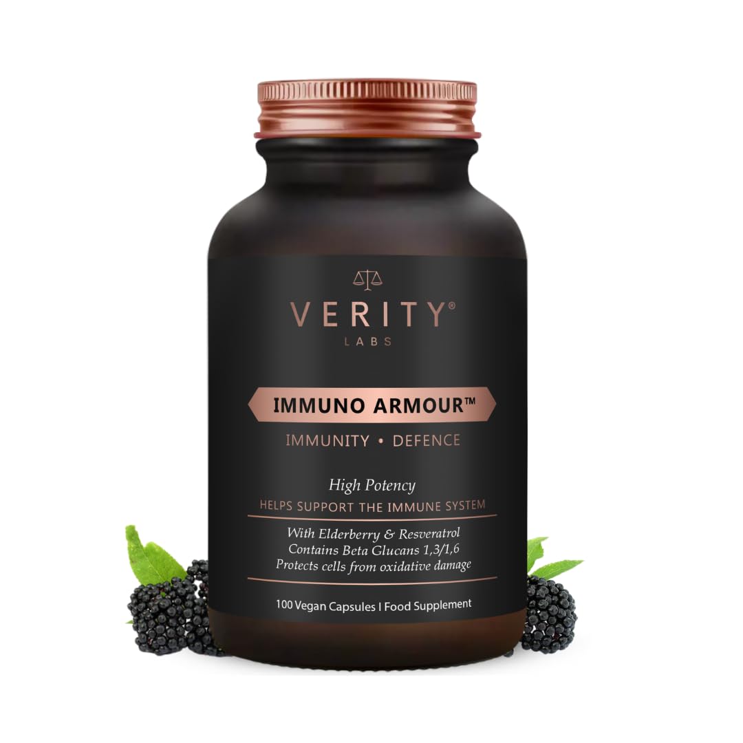 Verity Labs VERITY LABS Immuno Armour Cold and Flu | High Strength Immunity Support | Vitamin C, Vitamin D, Zinc, Elderberry, Probiotics, NAC Supplement