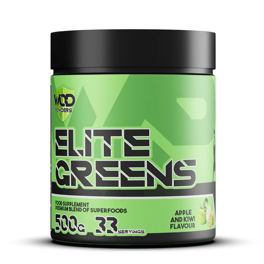 Elite Greens Superfood - WOD Powders | 34 Vegan Superfoods and Natural Ingredients, Green and Red Fruits, Berries,Vegetables, Prebiotics & Digestive Enzymes - 500g (Strawberry & Lime)