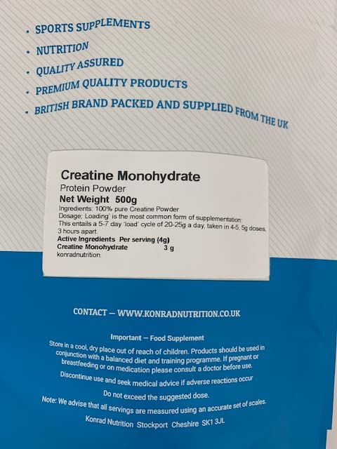 Creatine Monohydrate Pure Powder 500g KNutrition