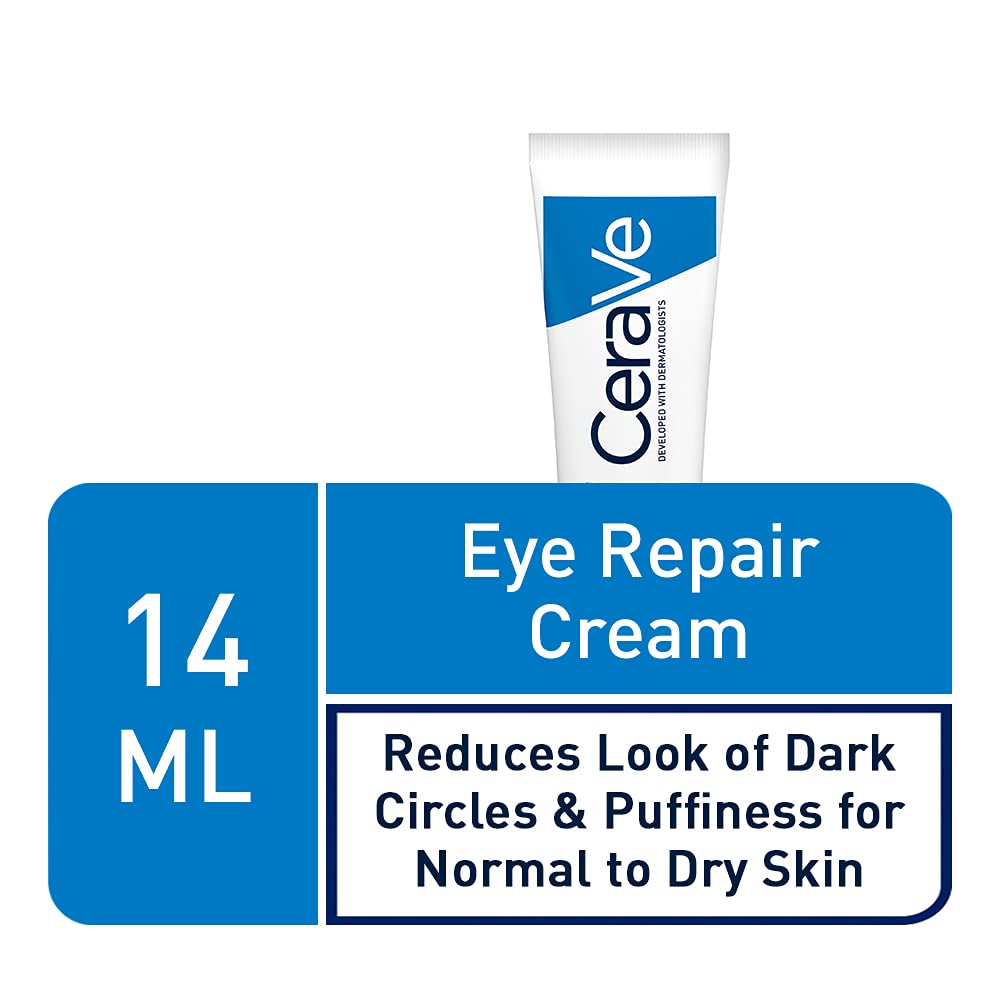 CeraVe Eye Repair Cream for Dark Circles & Puffiness 14ml with Hyaluronic Acid and 3 Essential Ceramides