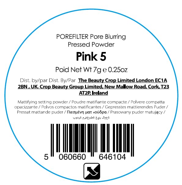 The Beauty Crop PoreFilter Pressed Powder - Blurs Pores & Controls Shine - Pink Shade - 0.34 oz