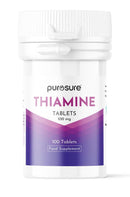 PuroSure Vitamin B1 Thiamine 100mg Tablets – Pack of 100 - for Heart, Immune and Psychological Function & Energy Release