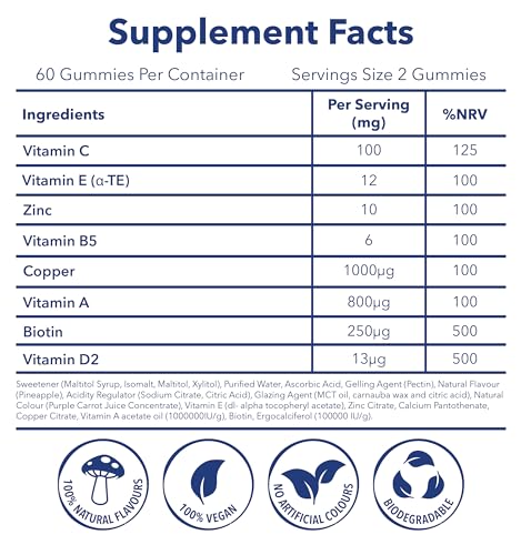 Moosh Mushroom Gummies 3000mg - 60 Gummies (Reishi, Lions Mane, Chaga, Coryceps) Sugar Free, 100% Vegan (Hair, Skin & Nails)