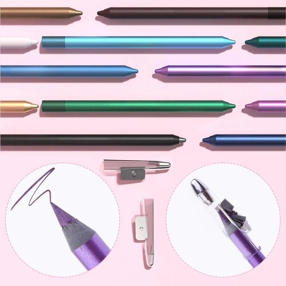 OunTechGlory 12 Rainbow Colored Eyeliner Pencil Set - Matte, Long-lasting & Waterproof Liners for Christmas and Masquerade Makeup - Smudge-proof Eye Liners