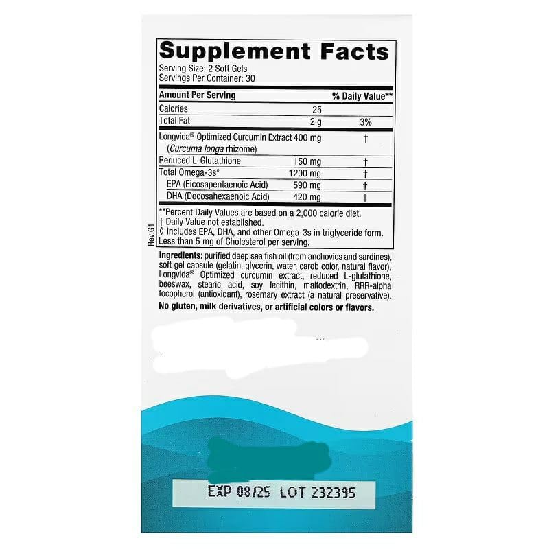 Generic Nordic'sUltimate Omega 3 + Curcumin Fish Oil for Inflammation & Joint Support, 60 Softgels