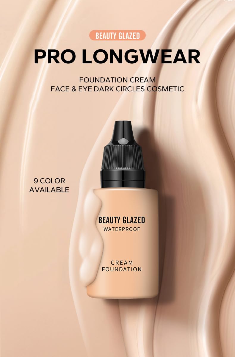 OKAQEE Full Coverage Foundation - Waterproof Cream Face Foundation - Long Lasting Foundation - Buildable Medium Coverage - Natural Flawless Oil-Controlling Leightweight Feel (101 Fair)